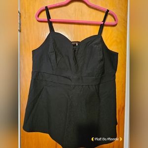 Torrid Peplum Bengaline Ladder Detail Cami - 2 Black